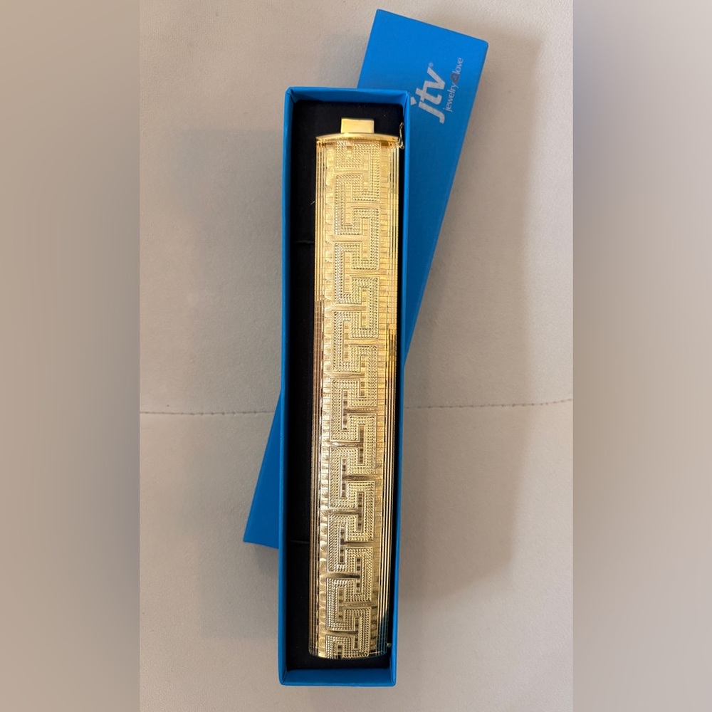 18K Yellow Gold Over Bronze Omega Link Bracelet (7.5 Inch)